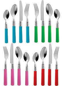 16 Pieces Bright Rainbow Coloured Kitchen Cutlery Set  