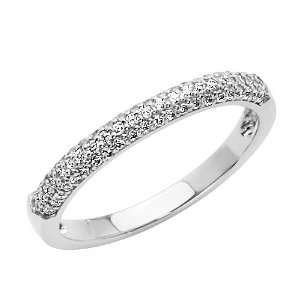   White Gold Round Cluster CZ Cubic Zirconia Wedding Band Ring   Size 4