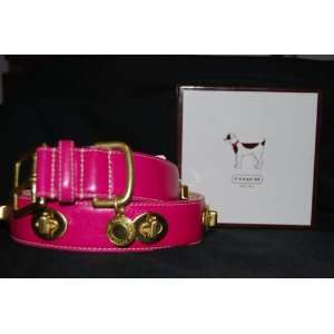  Coach Pink Turnlock Dog Collar Xl