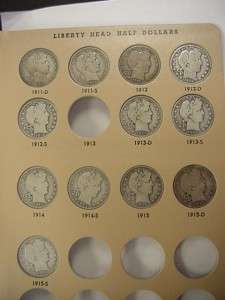   1915 LIBERTY HEAD BARBER HALF DOLLAR SET 57 PIECES ALL DIFFERENT DATES