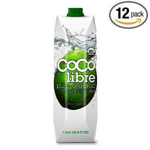 Coco Libre Organic Coconut Water, 33.8 Ounce Tetra Paks (Pack of 12 