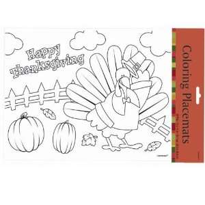   Lets Party By Amscan Thanksgiving Coloring Placemats 