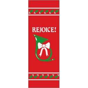  30 x 60 in. Holiday Banner Rejoice French Horn 