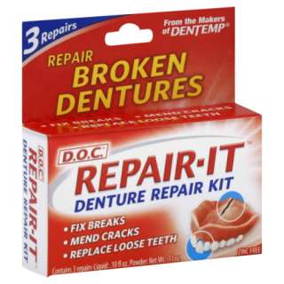 Dentemp Denture Repair Kit Repairs broken dentures and denture teeth 