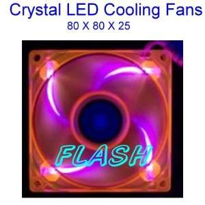  80mm LED FLASH PC CASE Color Fan RED, 3 Pcs / Pack 