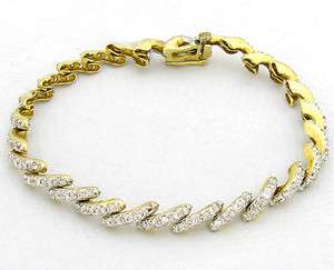14K Yellow Gold Diamond Link Bracelet  