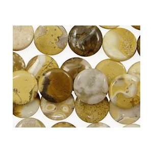  Yellow Conglomerate Jasper Puff Coin 12mm Arts, Crafts 