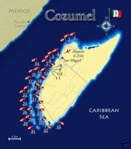 Cozumel Dive Map (SCUBA dictionary)  