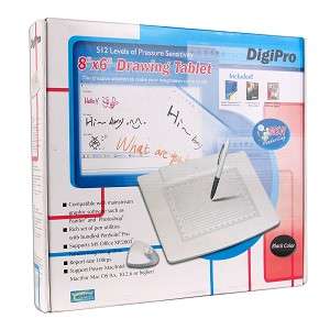 DigiPro 8x6 USB Graphics Writing Drawing Tablet w/Pen  