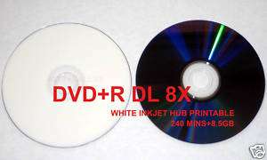 25 DVD+R DL DUAL LAYER WHITE INKJET HUB PRINTABLE NEW  