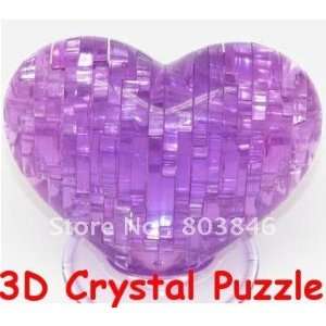 heart shape 3d crystal puzzle with color box christmas gift can mix 