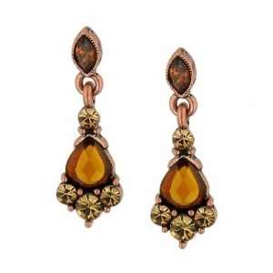  Vintage Topaz Hues Crystal Drop Earrings Jewelry