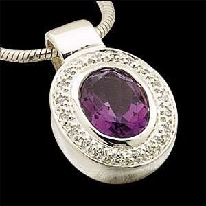    Genuine Amethyst & Cubic Zirconia Necklace 