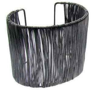  Black Plated Wire Cuff Bracelet 