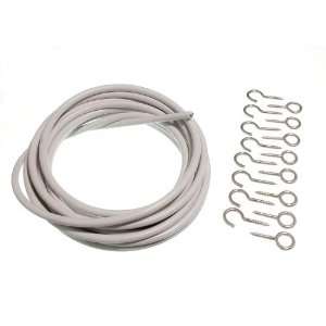  CURTAIN NET EXPANDING WIRE WHITE 108 INCH ( 9 FT ) WITH 8 