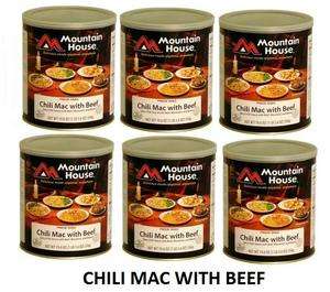   CHILI MAC WITH BEEF 6 #10 CANS EMERGENCY FREEZE DRIED FOOD  