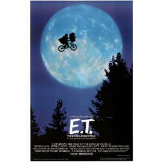 Title E.T. The Extra Terrestrial Movie Flying by Moon Poster Print