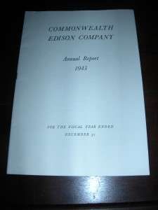 VINTAGE DEC 1943 COMMONWEALTH EDISON CO. ANNUAL REPORT  