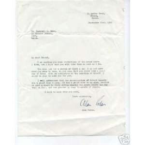 Alan Paton Cry The Beloved Country Author Signed Letter   Sports 