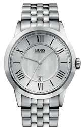 BOSS Black Round Stainless Steel Bracelet Watch $235.00