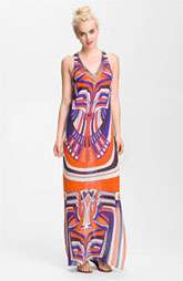 Nicole Miller Racerback Tribal Print Maxi Dress $440.00