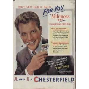 com DAN DURYEA  1951 Chesterfield Cigarettes Ad, A3149. See DAN 