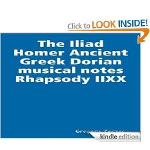 The ILIAD by Homer Greek Dorian musical notes Rhapsody XIIX Gregory 
