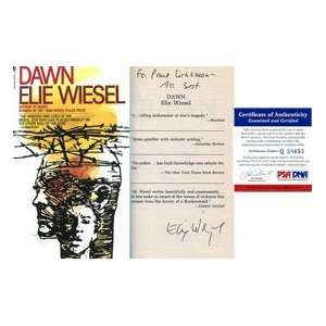 Elie Wiesel Signed Copy of Dawn PSA