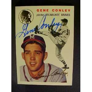 Gene Conley Milwaukee Braves #59 1954 Topps Archives Gold Signed 