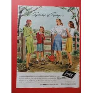  1945 J.C. Penney, print advertisment (girls by fence 