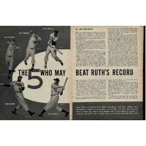  THE 5 WHO MAY BEAT RUTHS RECORD, by Joe Reichler. Ralph 