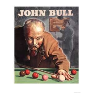 John Bull, Snooker Billiards Pipes Games Magazine, UK, 1946 Giclee 