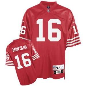 Joe Montana #16 San Francisco 49Ers Nfl Retired Premier Jersey (Red 