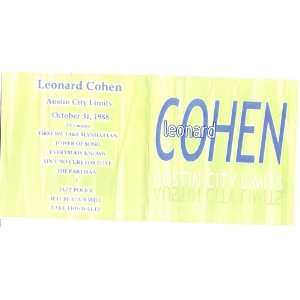 Leonard Cohen Austin City LimitsCD Rare Live