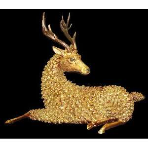Mark Roberts Gold Glitter Sitting Pine Cone Deer 17 #24 51787