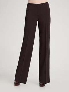   review classic clean trousers with flat front and wide leg opening