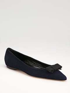 Manolo Blahnik   Totita Point Toe Bow Flats    