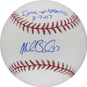  Mike Bacsik Autographed Baseball with 756 Inscription 