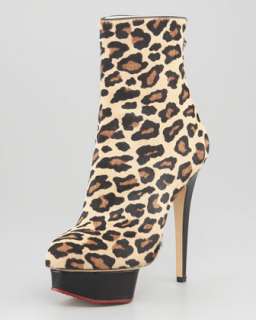 Lucinda Leopard Print Calf Hair Platform Ankle Boot