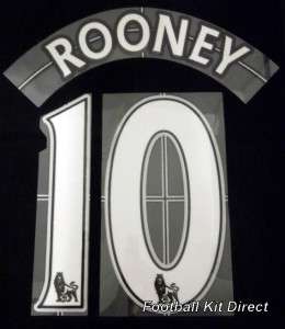 Manchester United Rooney 10 Premier League Football Shirt Name Set EPL 