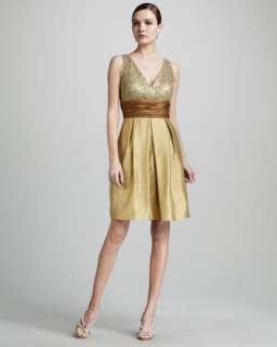 Pleated Gold Dress  