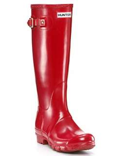 Hunter Womens Original Classic Glossy Rain Boots   Red  Bloomingdale 
