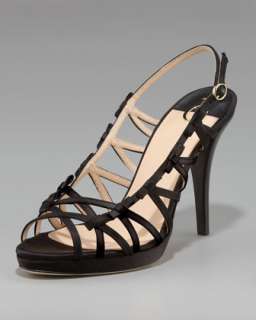 Black Satin Sandal  