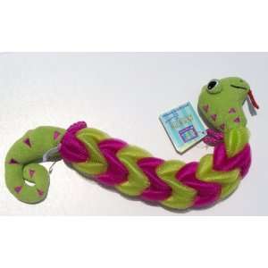 PINK / GREEN Braided Nylon Snake Rope Bath Sponge / Net Back Strap, 18 
