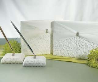 Bridal Tapestry Ivory Wedding Pillow Book Garter 8/Set  