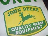 VINTAGE JOHN DEERE FARM EQUIPMENT TRACTOR TIN SIGN deer old tracter 