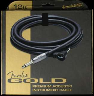 Fender Gold Premium Acoustic Guitar Cable 12 Foot 1/4  