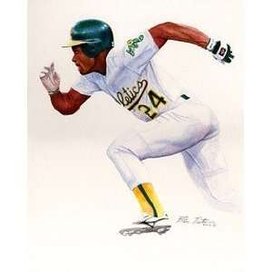 Rickey Henderson Oakland Athletics Giclee on Canvas