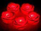 3pcs Red Color LED Floating Rose Flower Candle Night light for Wedding 