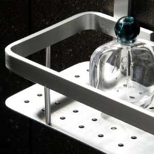 Home Bathroom Vanity Shower Basket Bar Shelf Space Aluminum Chrome 